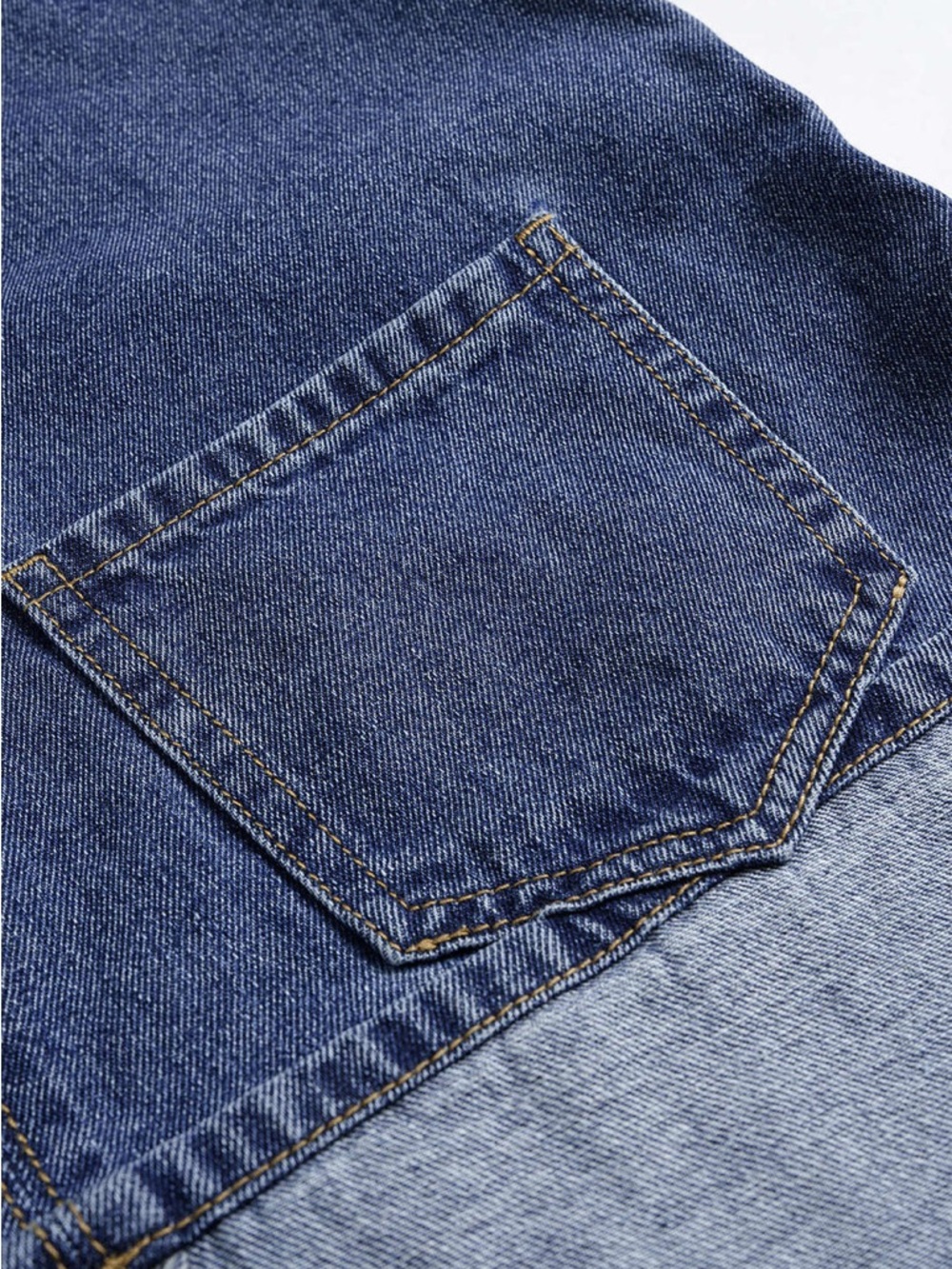 Plunging Halter Denim Mini Dress in Dark Blue - Picture 4 of 5